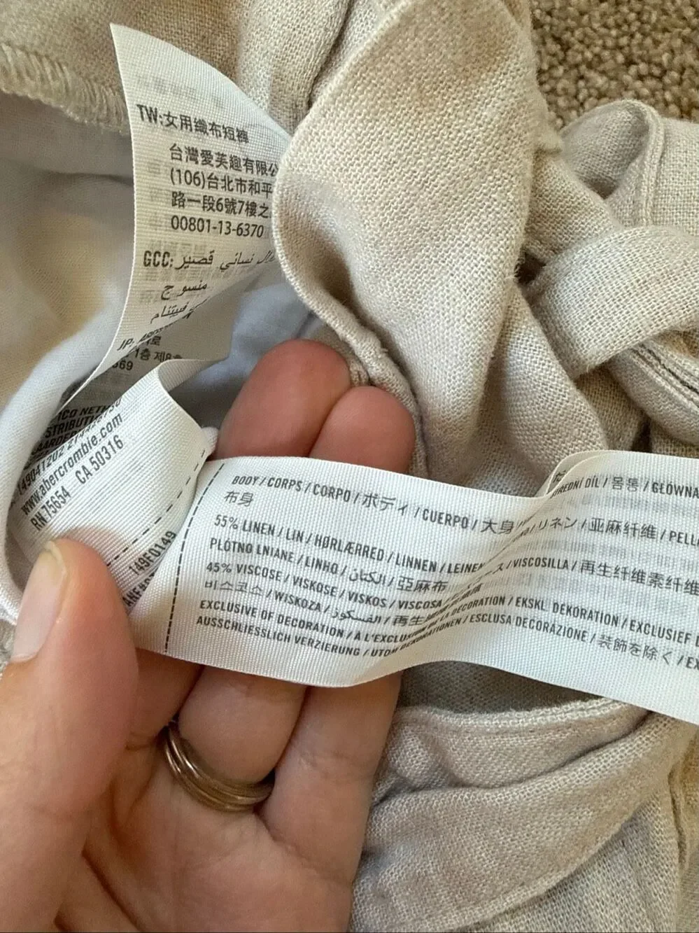 Abercrombie & Fitch Linen Blend Paperbag Shorts